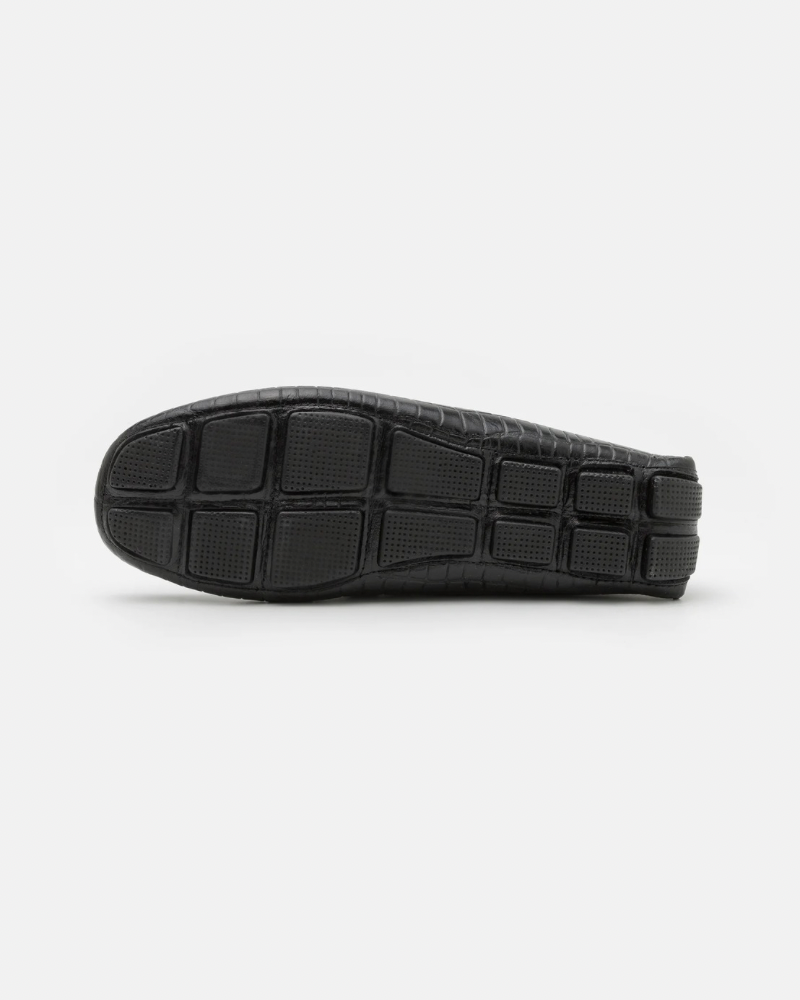 XAVI | Crocodile Loafer - Black