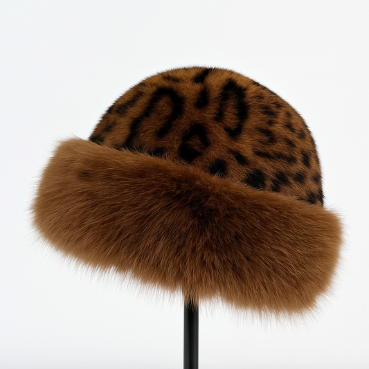 AMARAH | Leopard Print Faux Fur Hat