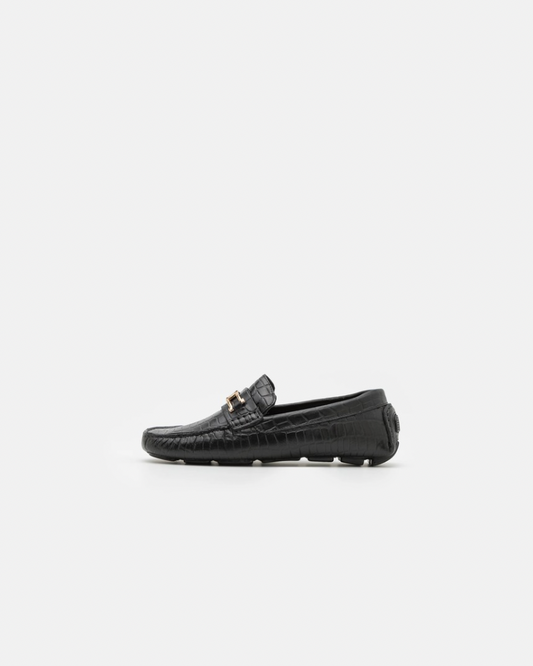 XAVI | Crocodile Loafer - Black