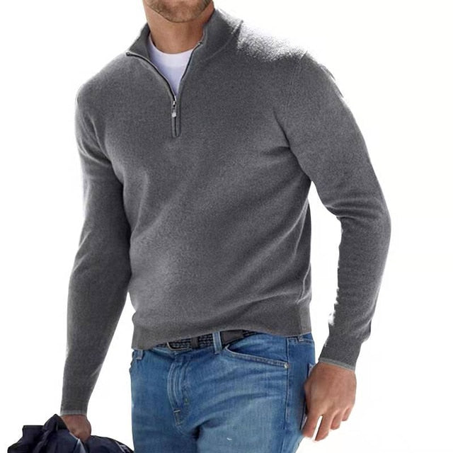PERRY | V-Neck Sweater with Zipper