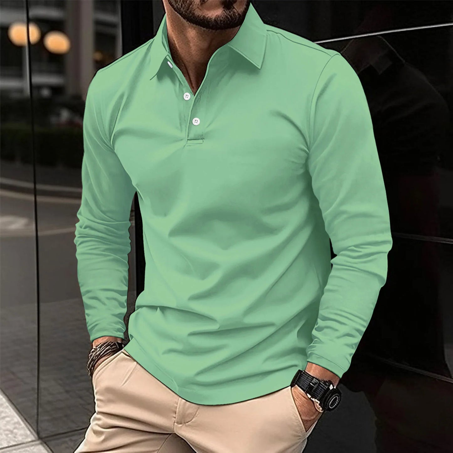 ETHAN | Casual Long-Sleeved Polo