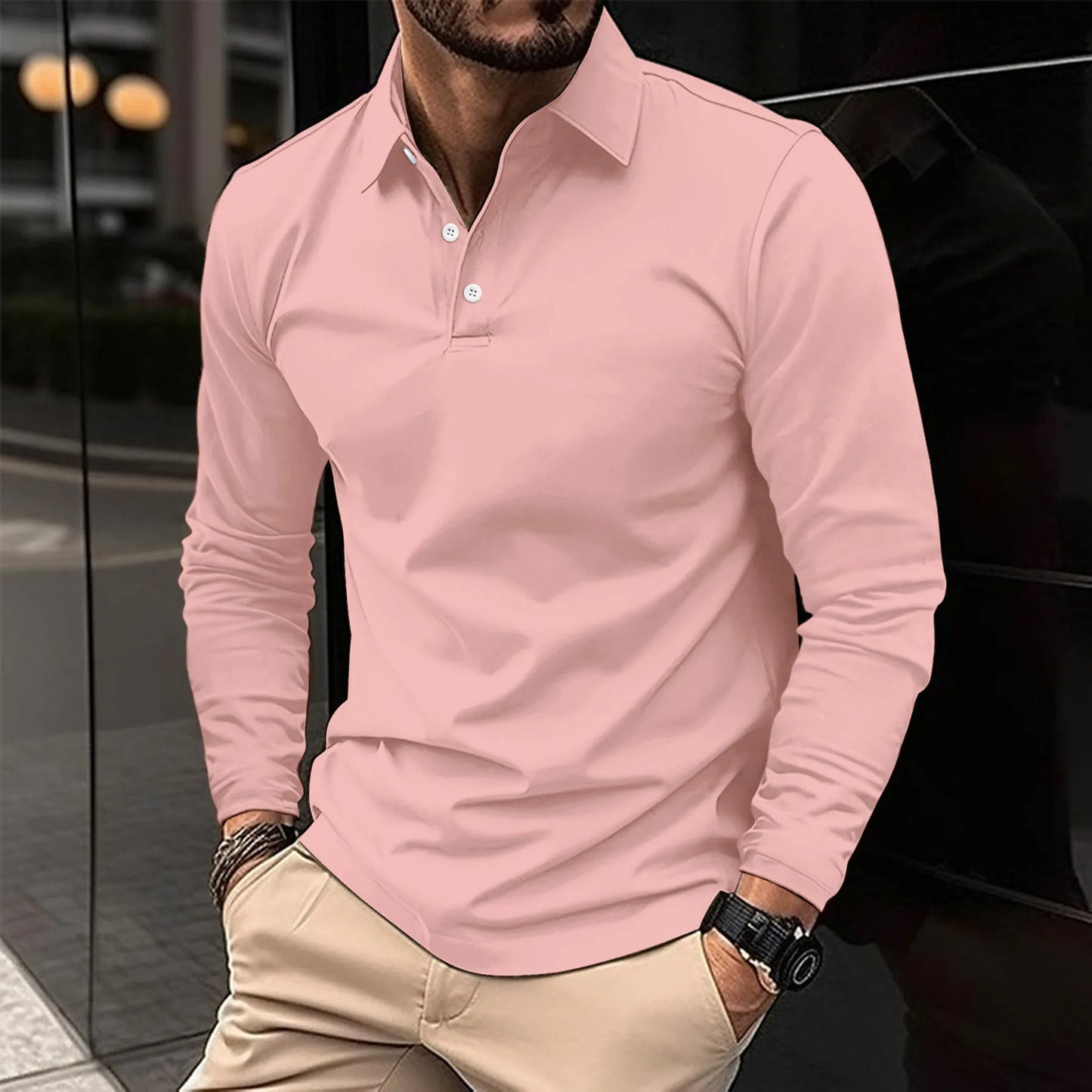 ETHAN | Casual Long-Sleeved Polo