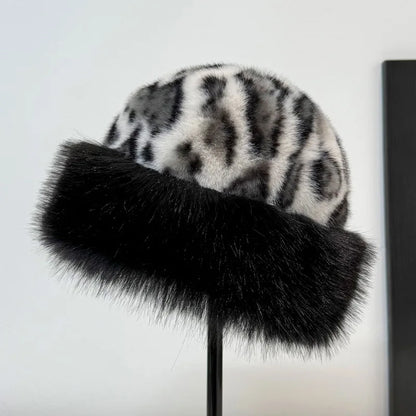 AMARAH | Leopard Print Faux Fur Hat