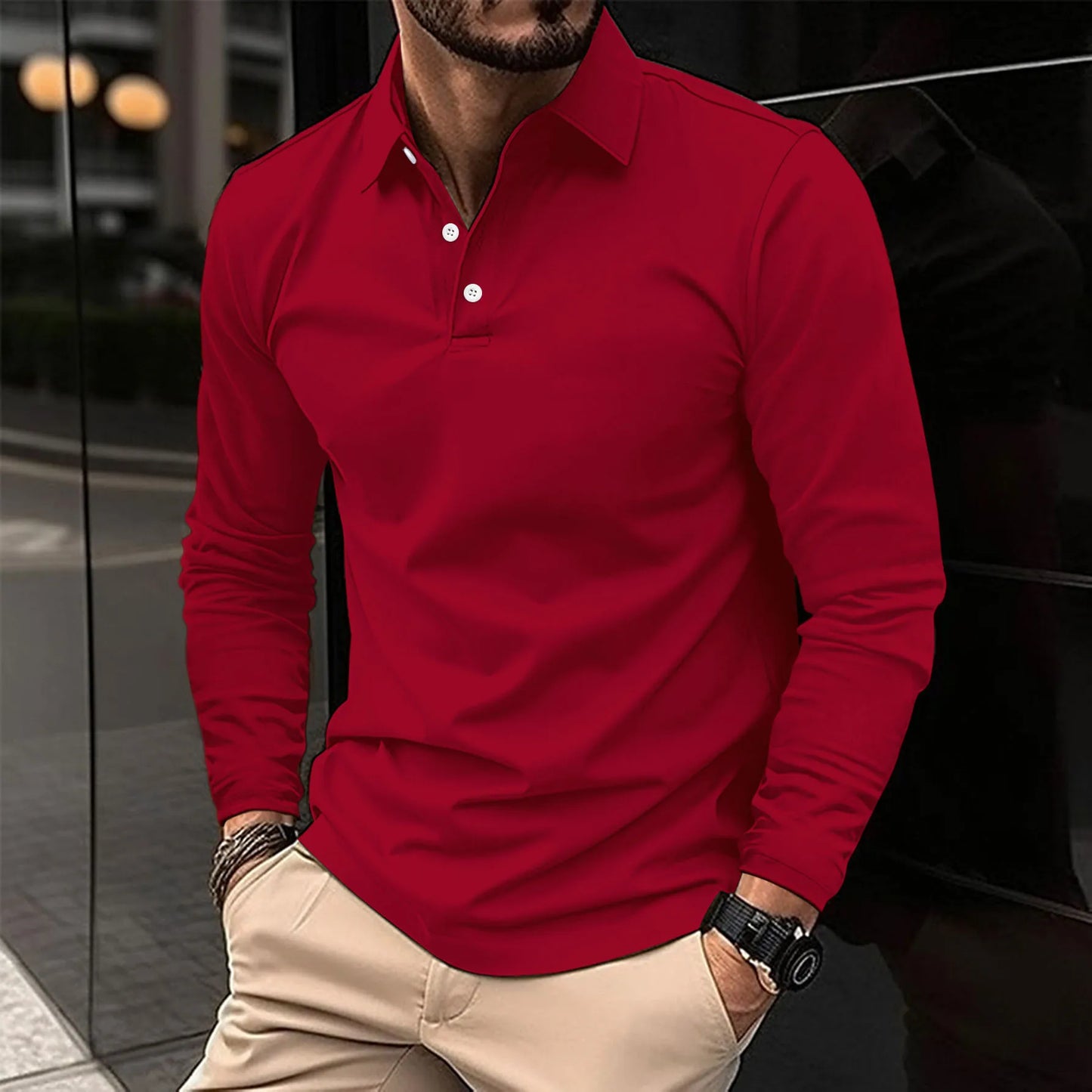ETHAN | Casual Long-Sleeved Polo